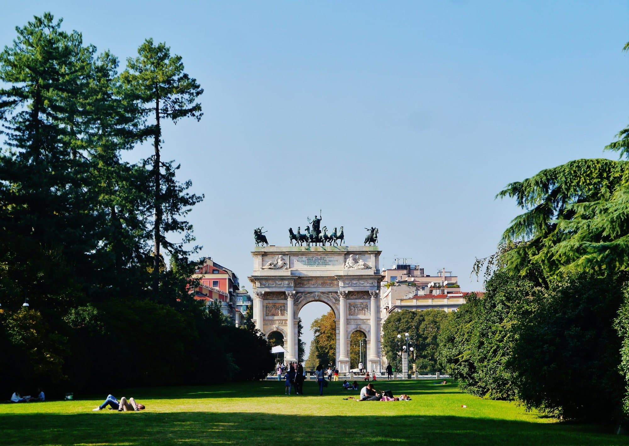 The Arco della Pace seen from Parco Sempione